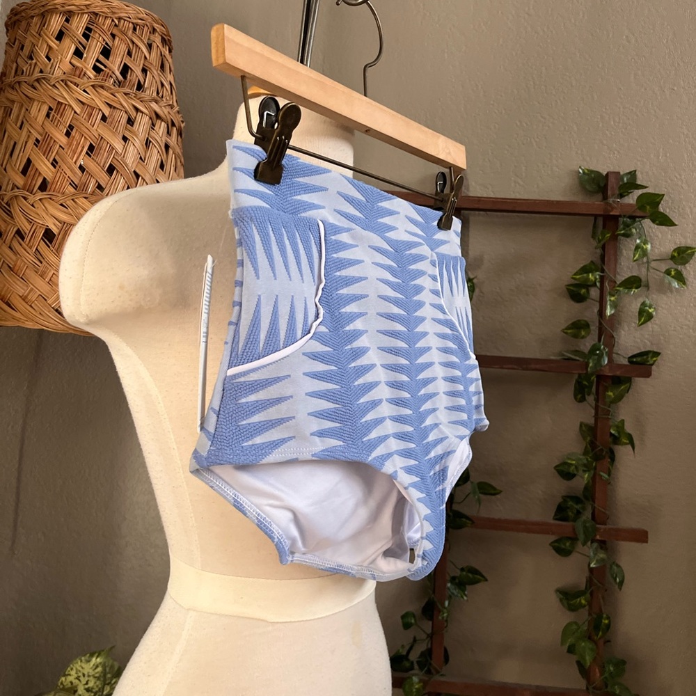 ▪️Seea for Free People Georgia in Areia Blue NWT High Waist Bikini Bottom - Picture 12 of 16